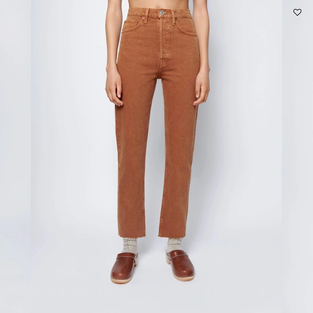 RE/DONE Ultra High Rise Stove Pipe - Washed Terracotta Size 25